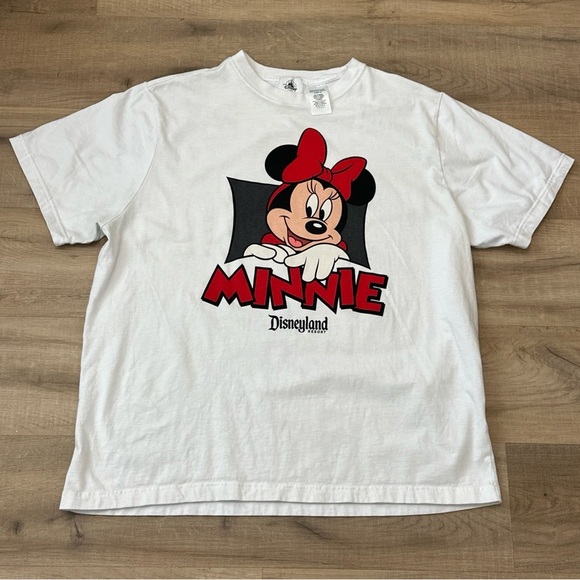 Classic Disney Minnie Mouse Disneyland Adults T-Shirt - White XL EUC - Picture 1 of 4